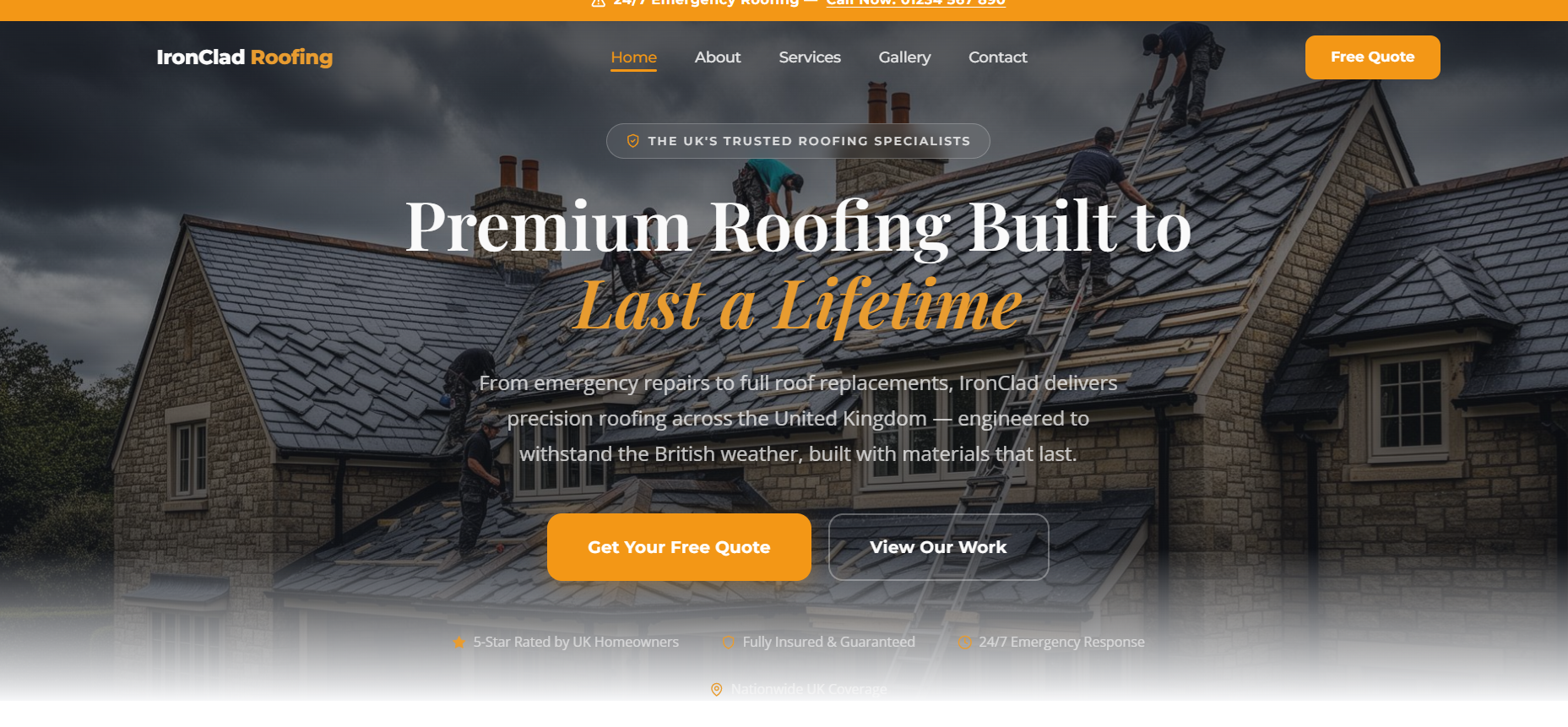 Ironclad Roofing premium website