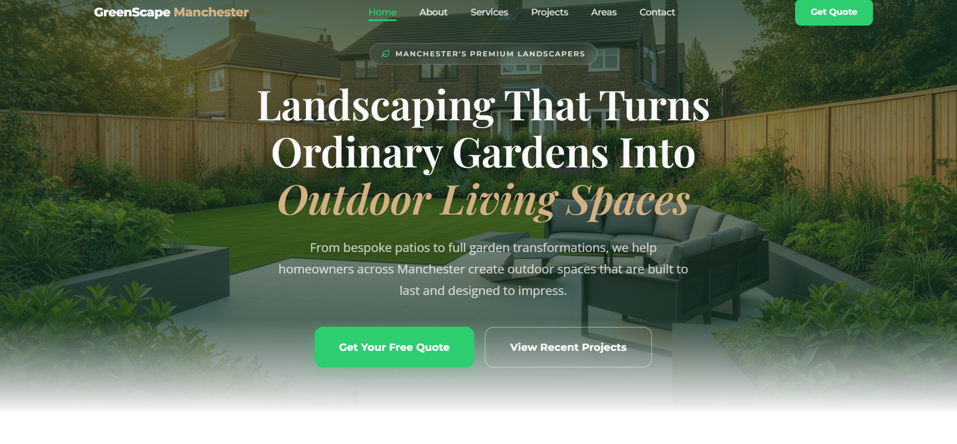GreenScape Manchester landscaping website